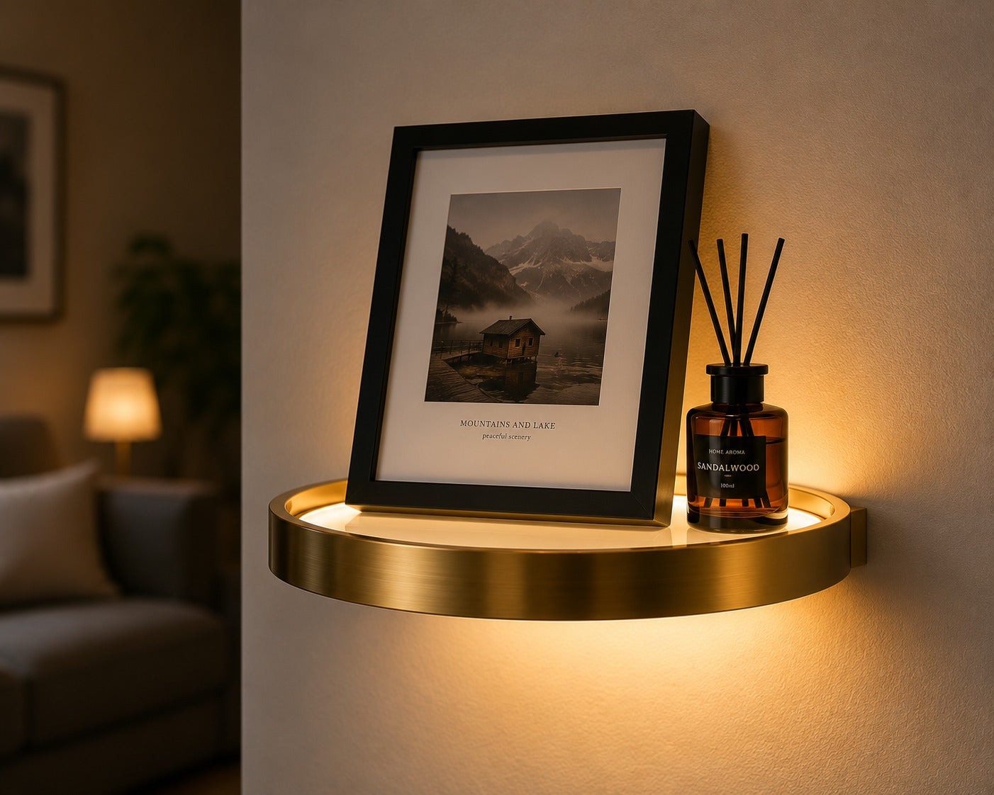 Étagère LED Sans Fil - cordless led shelf styled display
