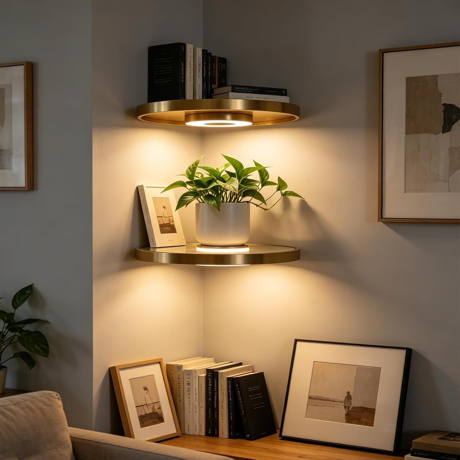 Étagère LED Sans Fil - cordless led shelf living room